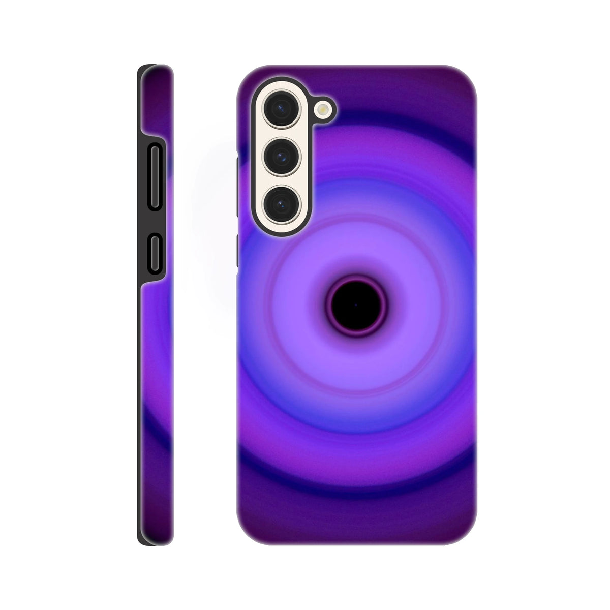 Circular aperture pattern with concentric rings transitioning from dark violet center to ice blue outer edges on a white background.