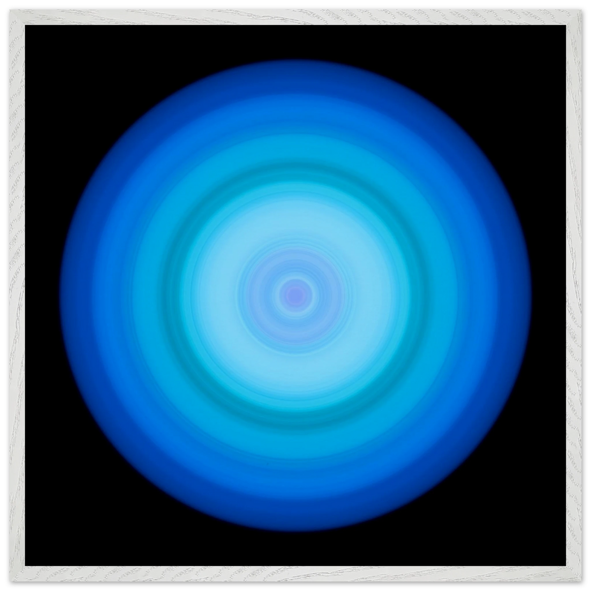 A circular radial pattern with a pale lavender center surrounded by concentric rings that transition from cyan to deep blue at the edges.