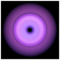 Circular light pattern with concentric rings transitioning from bright lavender in the center to deep violet at the edges, with a small black void at the center.